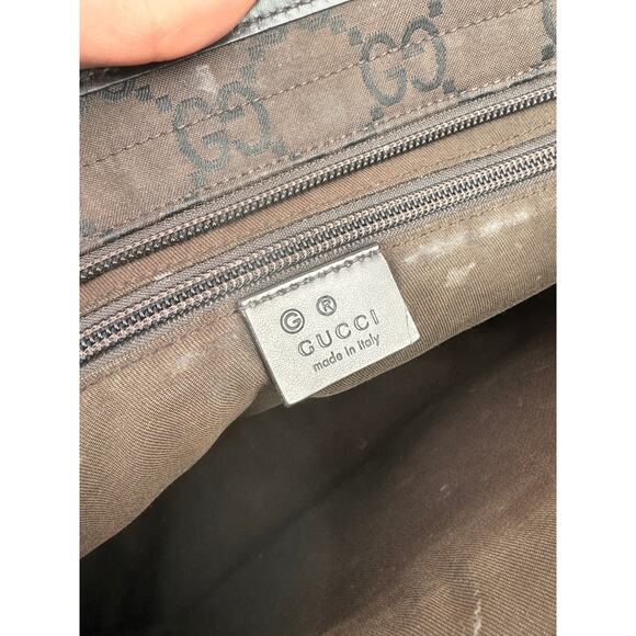 GUCCI 180449 502752 Handbag GG Sprem Logo Engraved Canvas Leather Tote Bag USED - Picture 15 of 16